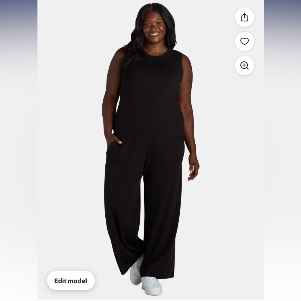 Black Wide Leg Pants and Tank Sweater Set 3x NWT